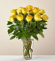 Long Stem Yellow Rose Bouquet