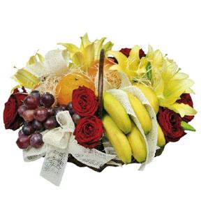 Flower Arrangement with Fruits