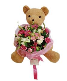 Special Occasion Bouquet with bear