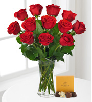 Red Rose Bouquet with Godiva Chocolates