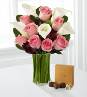 Fabled Beauty Bouquet with Godiva Chocolate and Vase