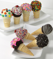 Chocolate Dip Delights Real Chocolate Covered Ice Cream Cone Cake Pops - 8-piece