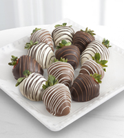 Chocolate Dip Delights Classic Real Chocolate Strawberries - Double Dipped - 12-piece
