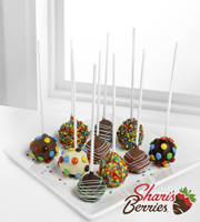 Shari's Berries Limited Edition Chocolate Dipped Birthday Celebration Cake Pops-10-piece