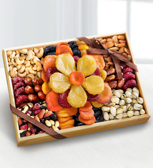 Flowering Gourmet Kosher Dried Fruit & Nut Tray - Large